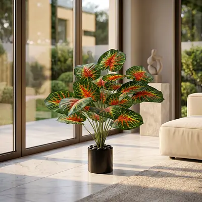 18 Leaves - Red Monstera