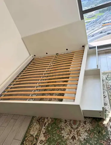 IKEA malam bed with mattress queen size bed