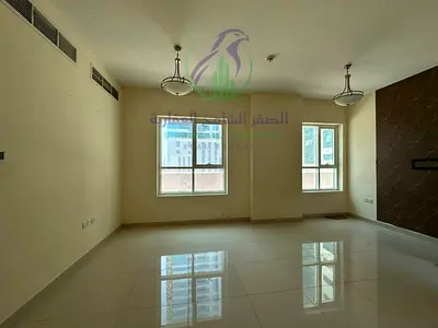 Two bedroom apartment with living room for annual rent in Al Mamzar Sharjah free parking balcony with open view built in wardrobes modern finishes spa