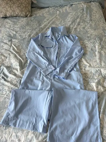 Light Blue Long Sleeve Shirt and Trousers Set