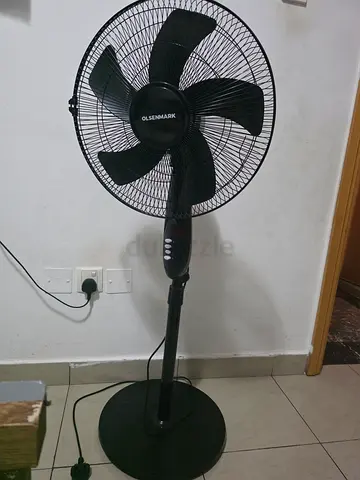 Used Black Stand Fan - Oscillating Pedestal Fan in Good Working Condition