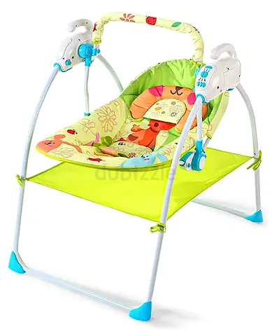 Baby Bouncer / Rocker Seat with Music and Toy Bar - Light Green