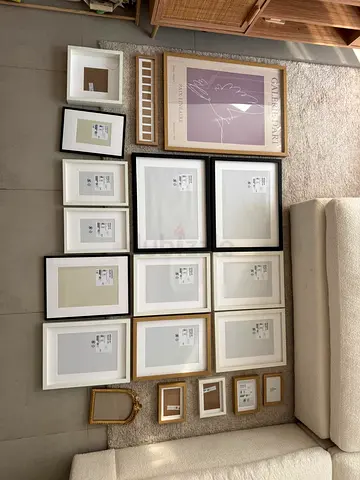 Assorted picture frames bundle — various sizes and styles (black, white, gold)