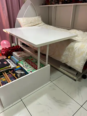White Lift-Top Coffee Table / Dining & Work Table