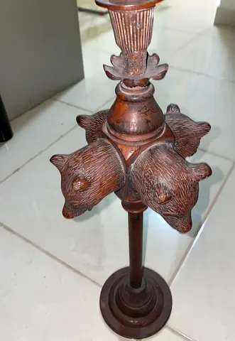 Antique carved wooden stand 40cm height