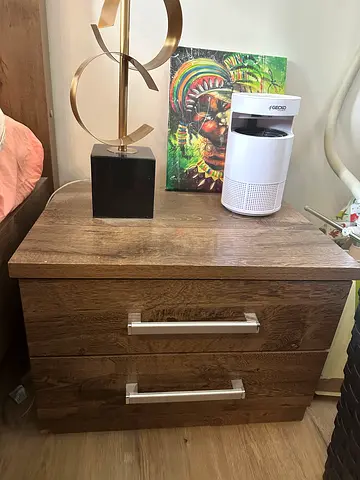 Bed, Matress and Bedside Table set
