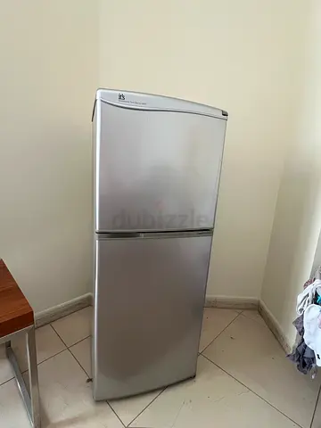 Sanyo Silver Two-Door Small Refrigerator with Top Freezer - Very Good Condition