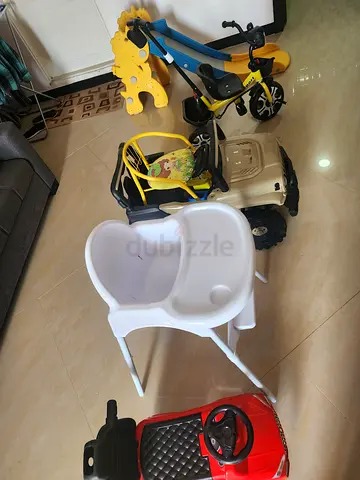 Kids Toy Collection with Ride-ons, Slide and High Chair