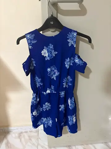 Blue floral summer jumpsuit