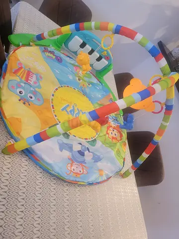 Baby Play Gym Activity Mat with Hanging Toys and Piano