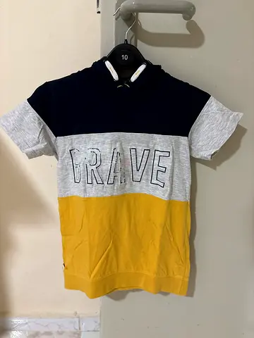 Children's Colorblock Hoodie with "BRAVE" Print