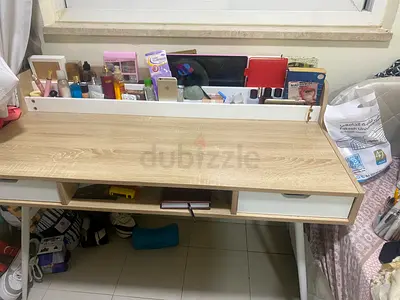 Solid wood single-drawer study desk - good used condition