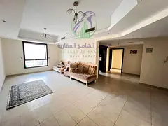 Two bedroom apartment with living room for annual rent in Al Mamzar Sharjah free gym pool and parkin