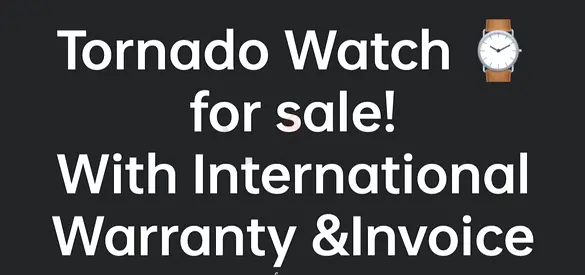 Tornado men's wristwatch with international warranty and invoice