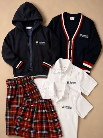 Set of Woodlem School Girls Uniform — PE set, Hoodie, Shirts and Skirts/Trousers (Kids)