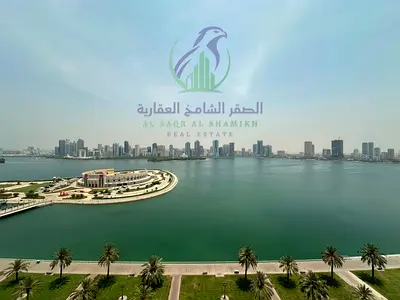 Luxury Family Three Bedroom Apartment for Annual Rental in Al Majaz 3 Sea View Large Terrace Free AC Pool Gym and Parking