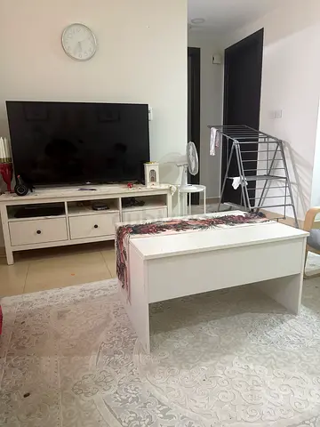 White TV Entertainment Unit with Coffee Table - Good Condition