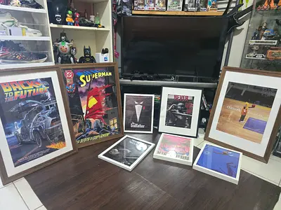 Collection of Framed Movie & Pop Culture Posters (Back to the Future, Superman, Godfather, etc.)