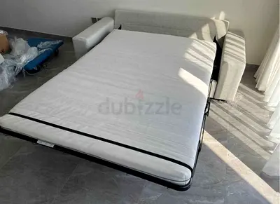 fabric sofa bed beige mattress - good condition
