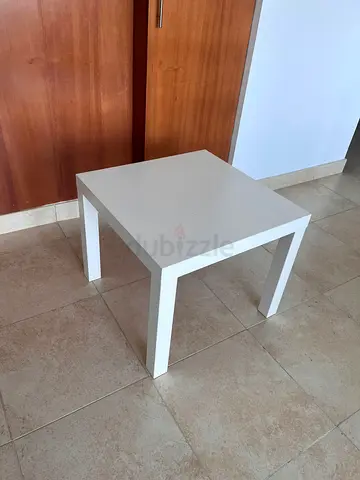 White Square Side Table