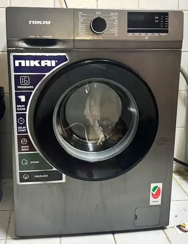 Nikai Front Load Washing Machine - 8kg, Stainless Steel, Good Working Condition