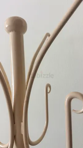 Metal coat & hat rack - cream finish