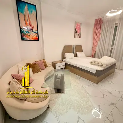 Luxury furnished studio in Ajman | Real photos | New & clean furniture | Bills included | Similar units subject to availability | Gym, pool & parking