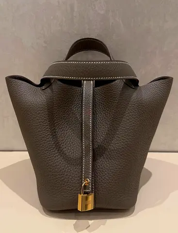 Hermes Picotin 18 etoupe GHW