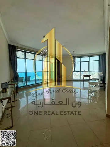 -Bedroom Apartment | Ajman Corniche ✨ Sea & City View 📐 2,375 sq. ft. 🛏️ 2 Bedrooms 🛁 3 Bathrooms 🏊 Swimming Pool