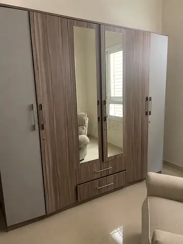 Large 6-Door Wardrobe with Mirror and Drawers - Good Condition