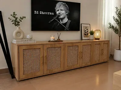 Rattan tv console for sale