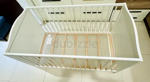 IKEA SMÅGÖRA - White Wooden Baby Cot / Crib - Good Condition