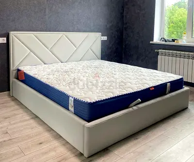 Modern White Velvet Bed Frame - Queen