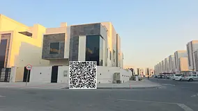 Distinctive corner villa for sale (ground floor + 2 floors) in Al Helio 2, Ajman.