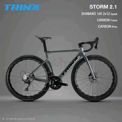 TRINX Storm 2.1 Full Carbon Road Bike - Shimano 105 12-Speed Hydraulic Disc