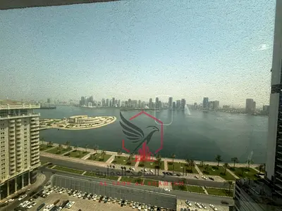 Free parking + open sea view! Annual rent in Al Majaz 3: spacious 3BR, master maid’s room, 4 bathrooms, free gym & pool, new finishing.
