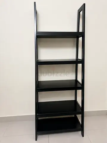Black 5-Tier Ladder Shelf Unit — Good Condition
