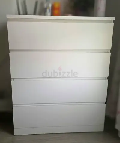 Modern White 4-Drawer Dresser