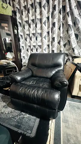 Black Leather Recliner Armchair - Comfortable Single Seater