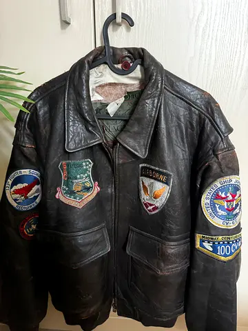 Vintage Leather Military Aviation Jacket