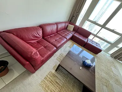 Italian Large Burgundy Leather L-Shaped Sofa — Comfortable Corner Sectional
