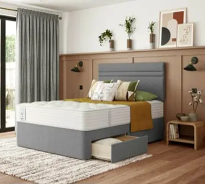 Modern Queen size Bed Upholstered Bed with Storage Drawer and Mattress