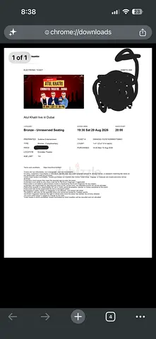 Comedy show ticket