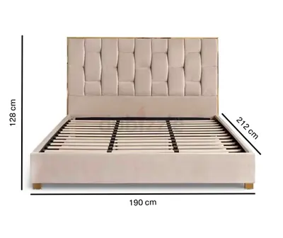 Modern Upholstered Queen Size Bed Frame with Tufted Headboard