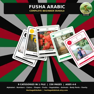 Fusha Arabic Learning Cards for Kids | Made in Dubai