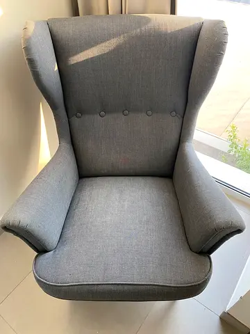 IKEA STRANDMON Wing Chair – Dark Grey