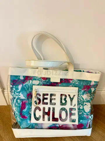 See by Chloé beach tote with floral inner bag