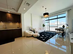 HOT OFFER: LUXURY FURNISHED 1BHK WITH STUNNING POOL VIEW & 1 BATHROOM FOR 58K IN 4 CHEQUES ONLY! FIN