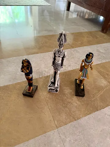 Three Egyptian statues. Sold together