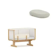 Boori Nest Bedside Bed in Beech & Light Grey color.